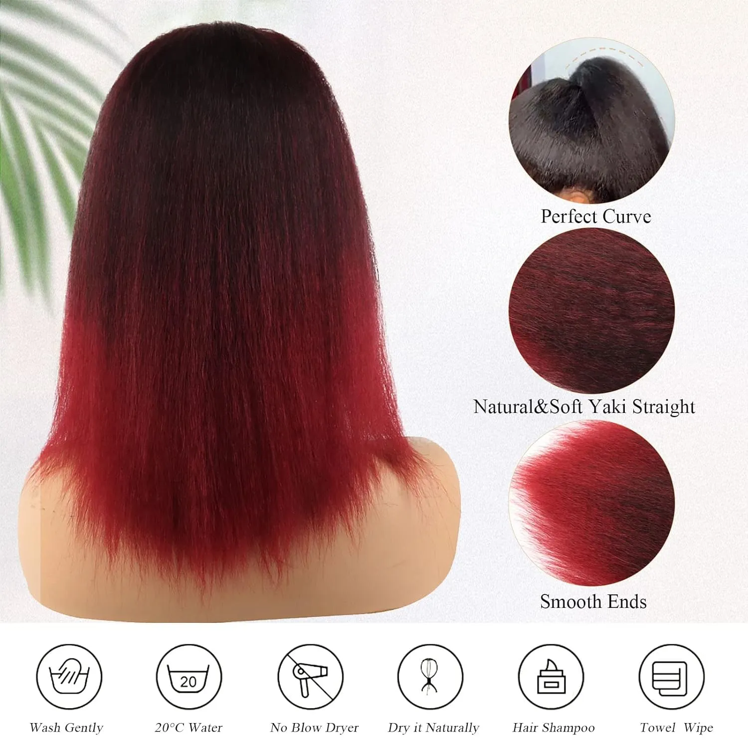 LEOSA 14 inch Drawstring Ponytails for Black Women Short Natural Black Yaki Straight Drawstring Ponytail Hair Extensions (14 Inch, 1B-BUG#)