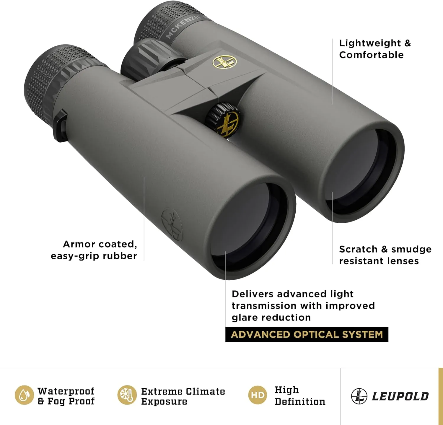 Leupold BX-1 McKenzie HD Binoculars, 10x42mm (181173)