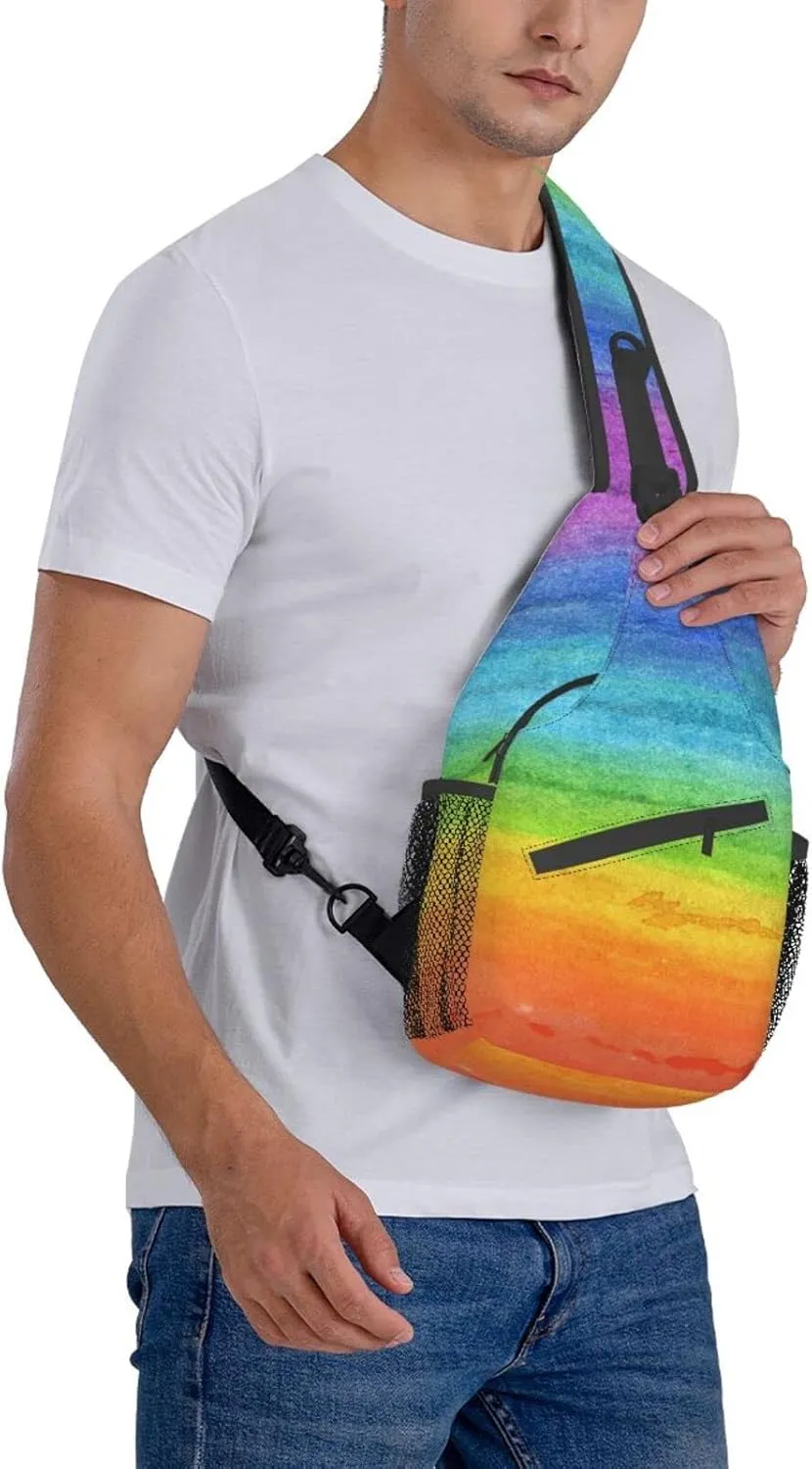 LGBT Gay Pride Sling Bag,Multipurpose Crossbody Backpack Shoulder Chest Bag for Women Men Travel Hiking Daypack