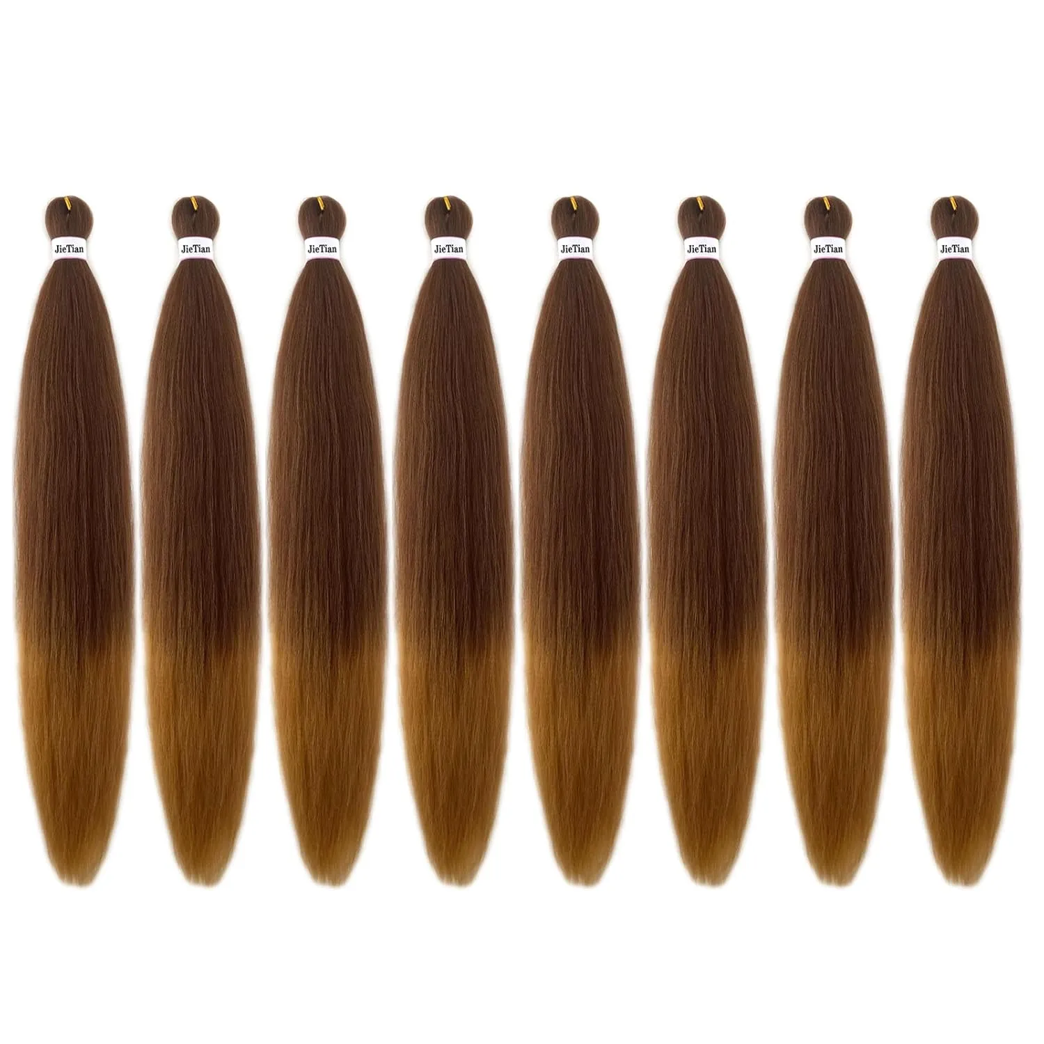Liang Dian Braiding Hair Pre Stretched Ombre 30 Inch 8 Packs Synthetic Crochet Braids Hot Water Setting Professional Soft Yaki Texture Synthetic Hair Extensions(30/27)