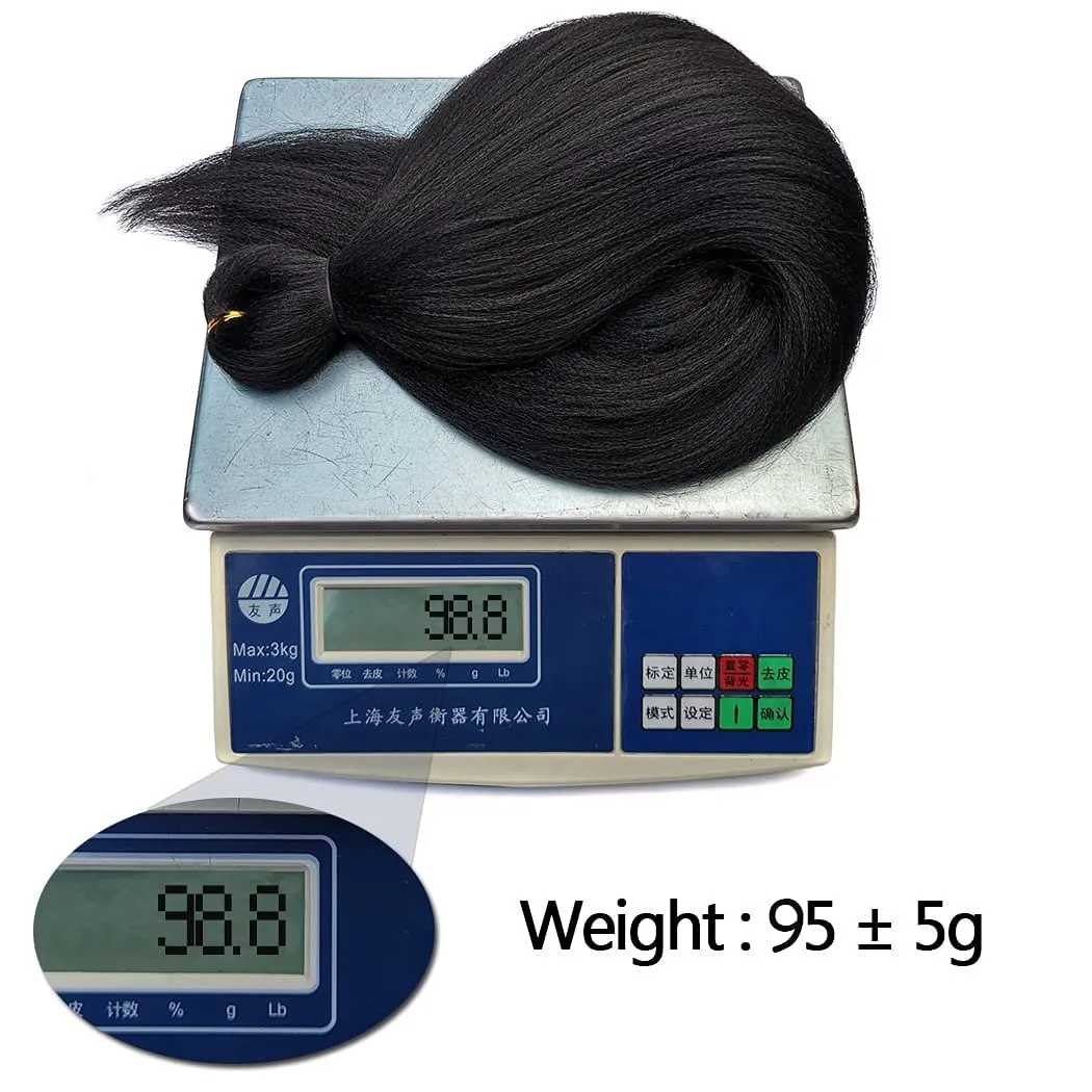 Liang Dian Pre Stretched Braiding Hair Natural Black 30 Inch 8 Packs Synthetic Crochet Braids Hot Water Setting Professional Soft Yaki Texture Synthetic Hair Extensions(1B)