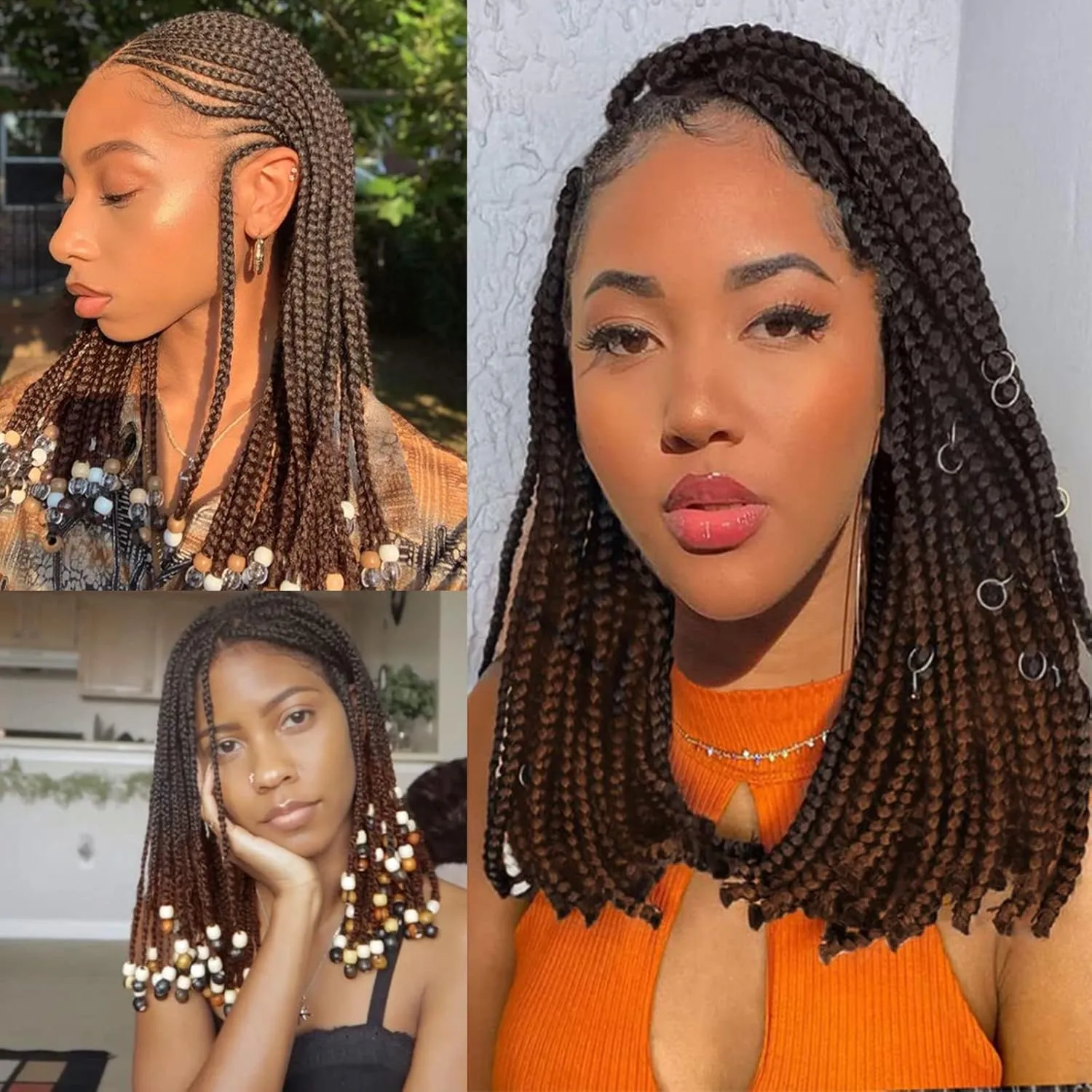 Liang Dian Pre Stretched Braiding Hair Ombre 12 Inch 8 Packs Synthetic Crochet Braids Hot Water Setting Professional Soft Yaki Texture Synthetic Hair Extensions(12 Inch 1B/30)