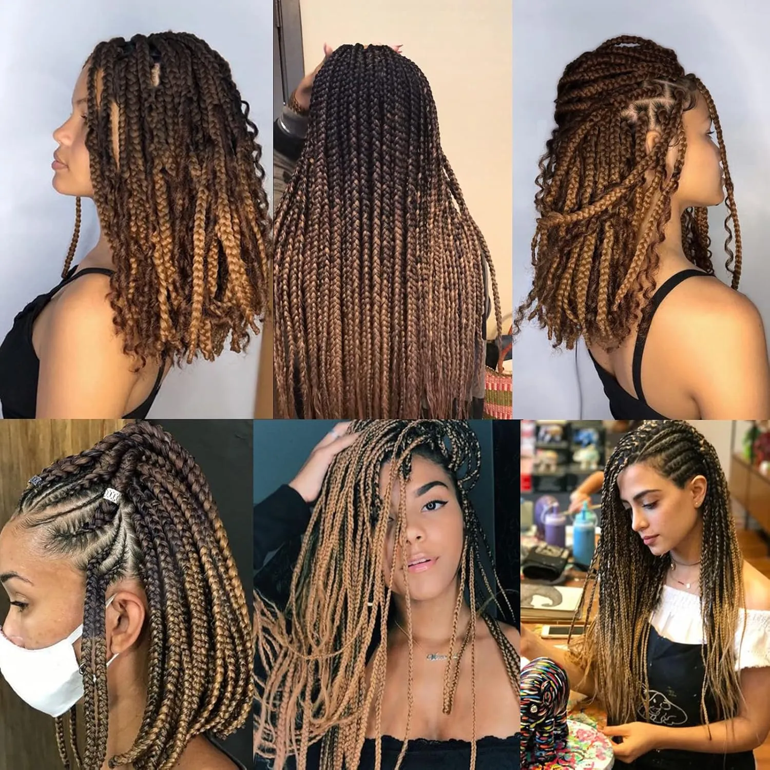 Liang Dian Pre Stretched Braiding Hair Ombre 14 Inch 8 Packs Synthetic Crochet Braids Hot Water Setting Professional Soft Yaki Texture Synthetic Hair Extensions(14 Inch 1B/27)