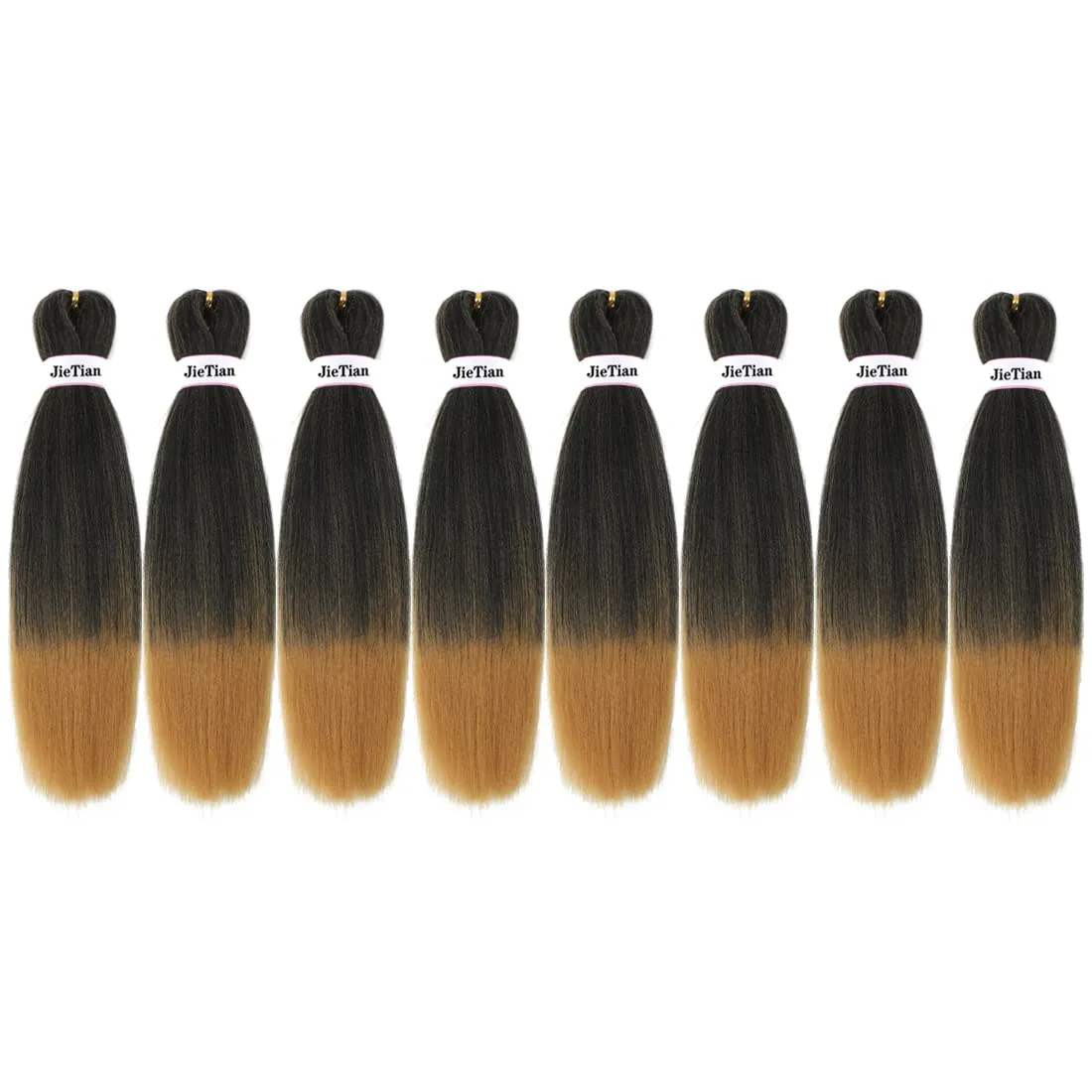 Liang Dian Pre Stretched Braiding Hair Ombre 14 Inch 8 Packs Synthetic Crochet Braids Hot Water Setting Professional Soft Yaki Texture Synthetic Hair Extensions(14 Inch 1B/27)