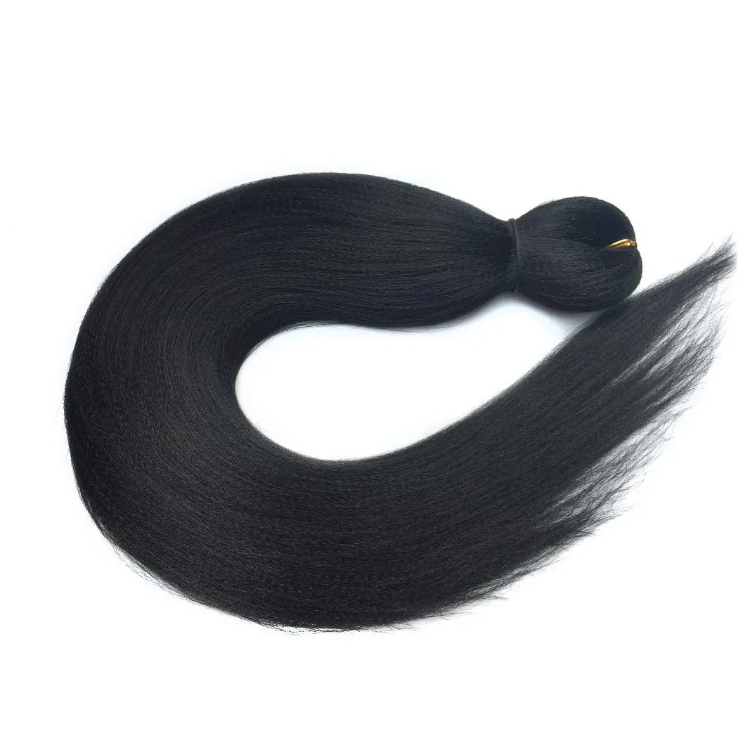 Liang Dian Pre Stretched Braiding Hair Ombre 16 Inch 8 Packs Synthetic Crochet Braids Hot Water Setting Professional Soft Yaki Texture Synthetic Hair Extensions(16 Inch 1B)