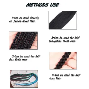 Liang Dian Pre Stretched Braiding Hair Ombre 22 Inch 8 Packs Synthetic Crochet Braids Hot Water Setting Professional Soft Yaki Texture Synthetic Hair Extensions(22 Inch 1B/613)