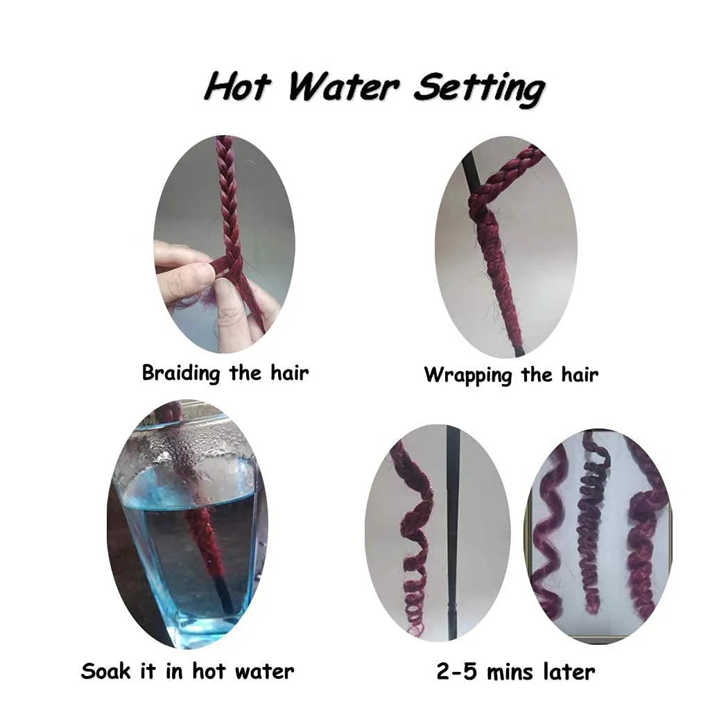 Liang Dian Pre Stretched Braiding Hair Ombre 22 Inch 8 Packs Synthetic Crochet Braids Hot Water Setting Professional Soft Yaki Texture Synthetic Hair Extensions(22 Inch 1B/613)