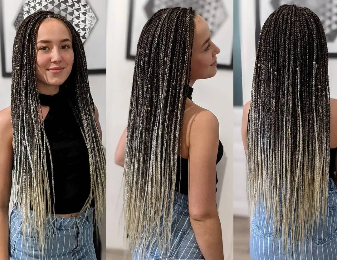 Liang Dian Pre Stretched Braiding Hair Ombre 22 Inch 8 Packs Synthetic Crochet Braids Hot Water Setting Professional Soft Yaki Texture Synthetic Hair Extensions(22 Inch 1B/613)