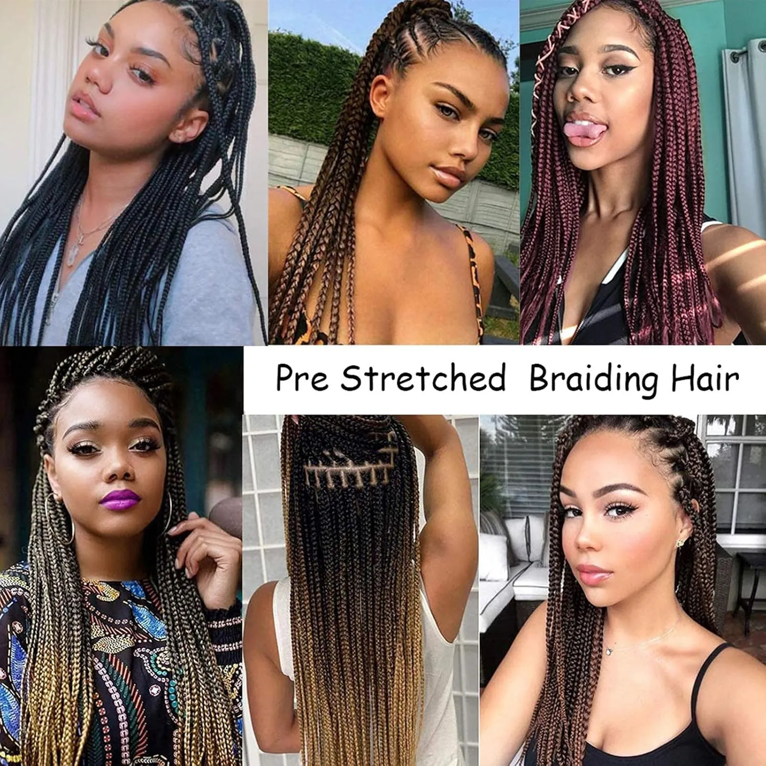 Liang Dian Pre Stretched Braiding Hair Ombre 26 Inch 8 Packs Synthetic Crochet Braids Hot Water Setting Professional Soft Yaki Texture Synthetic Hair Extensions(1B/30/27)