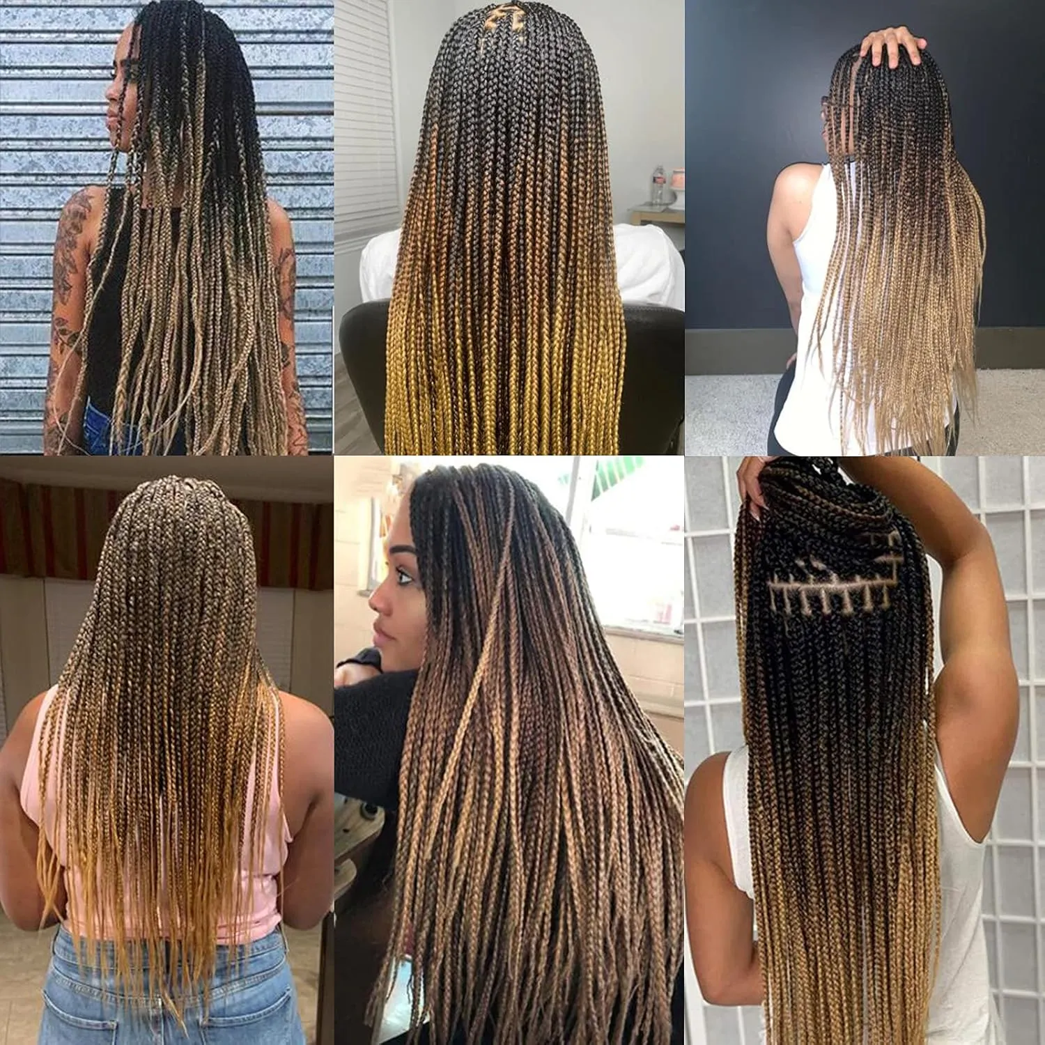 Liang Dian Pre Stretched Braiding Hair Ombre 26 Inch 8 Packs Synthetic Crochet Braids Hot Water Setting Professional Soft Yaki Texture Synthetic Hair Extensions(1B/30/27)