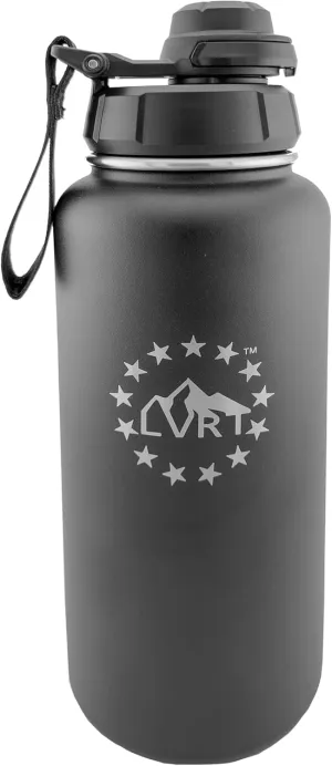 Lifestyle | HydrationHero 32 oz Stainless Steel Water Bottle | One-Hand Open | Black