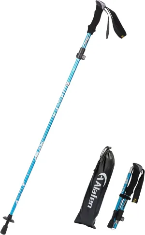 Lightweight Collapsible Trekking Pole - 7075 Aluminum Adjustable Walking Stick for Hiking & Travel, Foldable Quick-Lock Design, Single Pole for Adults & Seniors