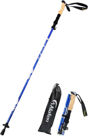 Lightweight Collapsible Trekking Pole - 7075 Aluminum Adjustable Walking Stick for Hiking & Travel, Foldable Quick-Lock Design, Single Pole for Adults & Seniors