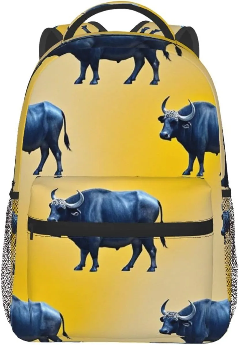 Lightweight Daypack Backpack for Trekking Work Running - Big Capacity Multipurpose Anti-Theft Bookbag, Cute Highland Cattle Art Business Computer Bag