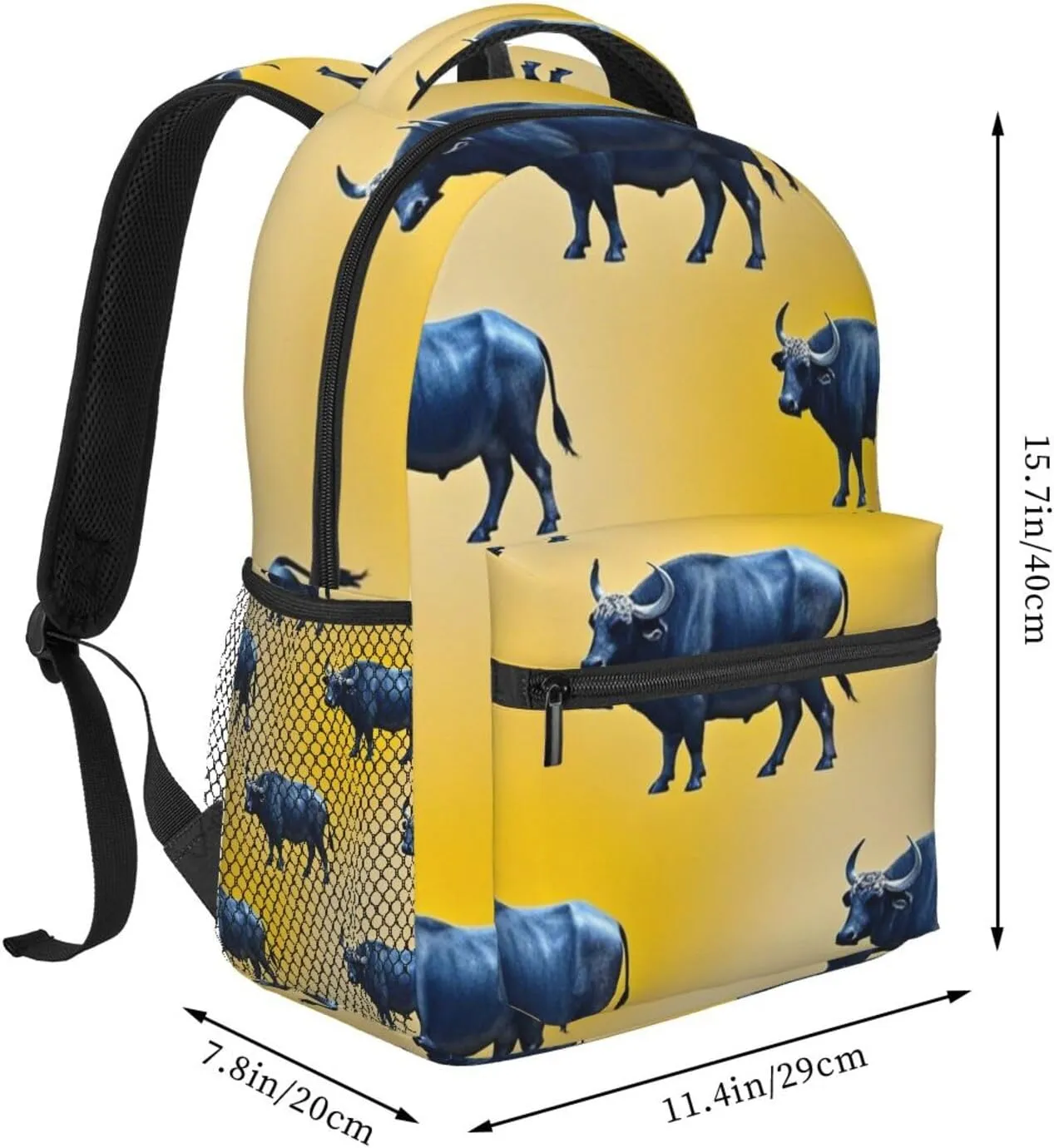 Lightweight Daypack Backpack for Trekking Work Running - Big Capacity Multipurpose Anti-Theft Bookbag, Cute Highland Cattle Art Business Computer Bag