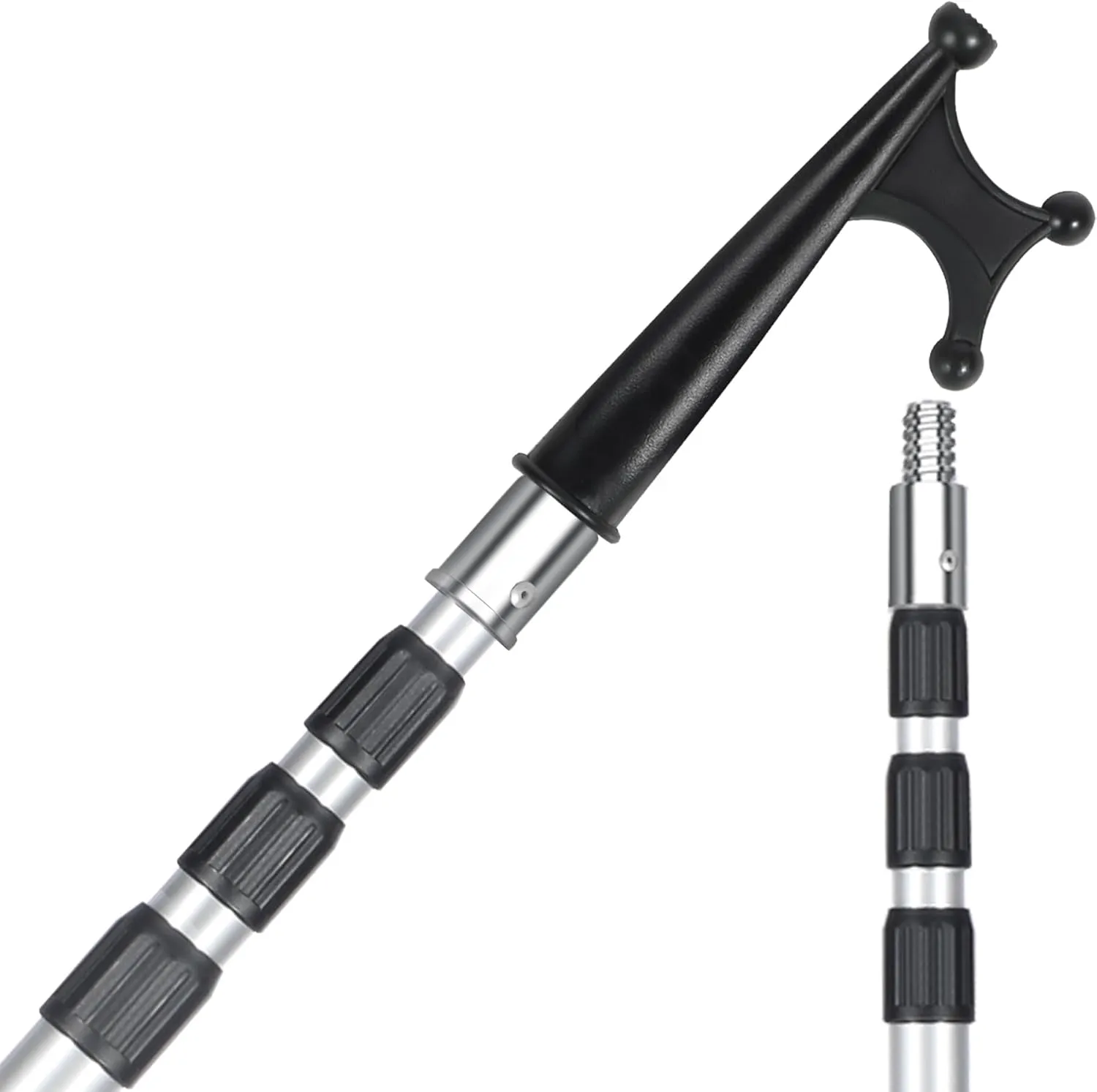 Lineslife Boat Hooks for Docking,12ft Telescoping Pole with Hook,Sturdy and Lightweight Push Pole for Boat Accessories,3ft/8ft