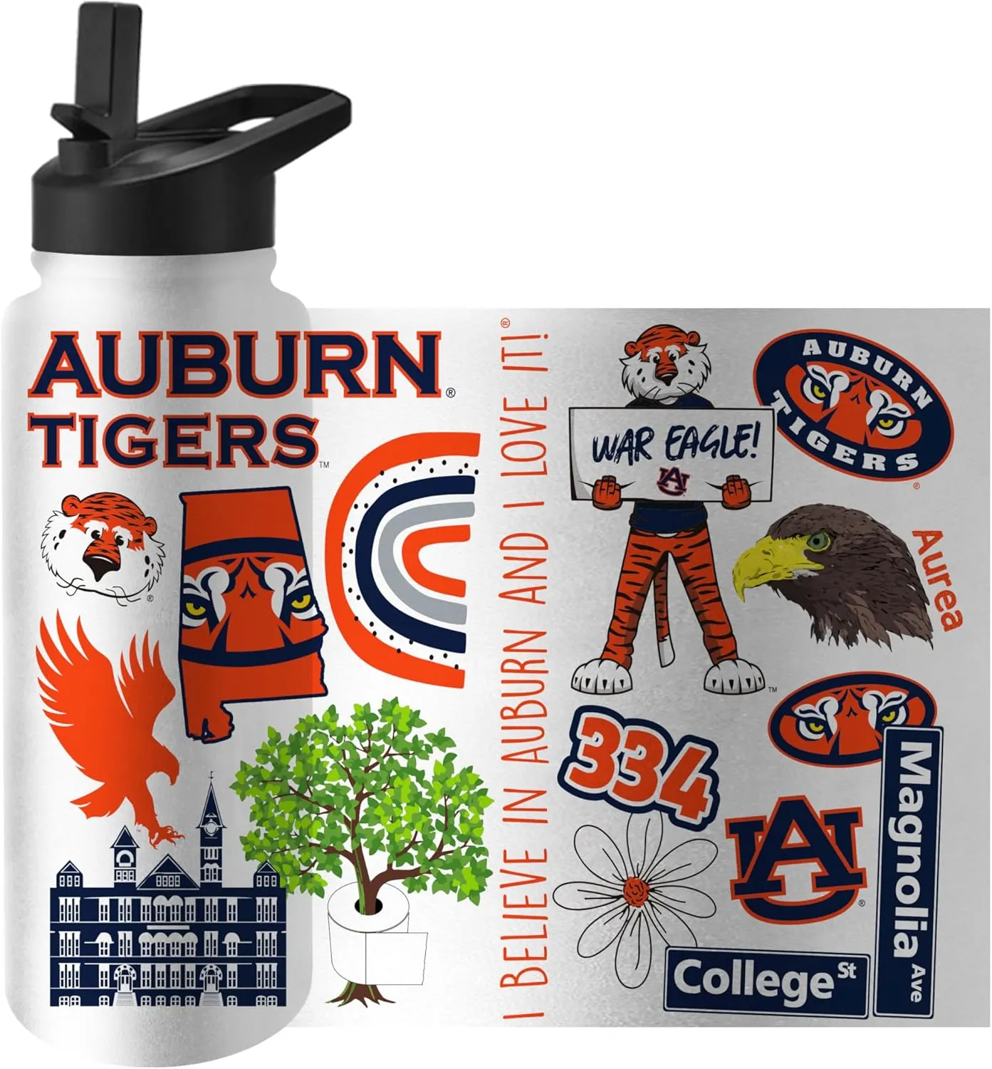 Logo Brands NCAA 34oz Quencher Bottle