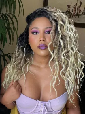 LOSMOEER Faux Locs Crochet Hair 6 Packs Soft Locs Crochet Braids for Women Pre Looped Goddess Locs Crochet Hair 16 Inch Queen Locs Crochet Braids with Curly Ends Synthetic Braiding Hair Extensions