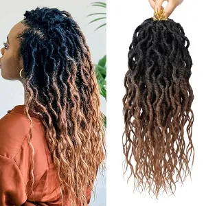 LOSMOEER Faux Locs Crochet Hair 6 Packs Soft Locs Crochet Braids for Women Pre Looped Goddess Locs Crochet Hair 16 Inch Queen Locs Crochet Braids with Curly Ends Synthetic Hair Extensions (OT30#)