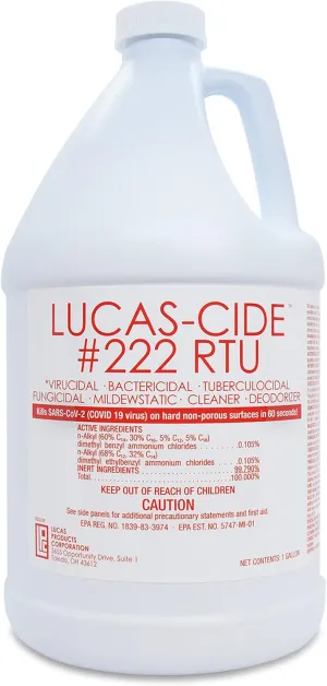 LUCAS-CIDE #222 RTU Hospital-Grade Salon and Spa 60 Second Disinfectant 1 Gallon
