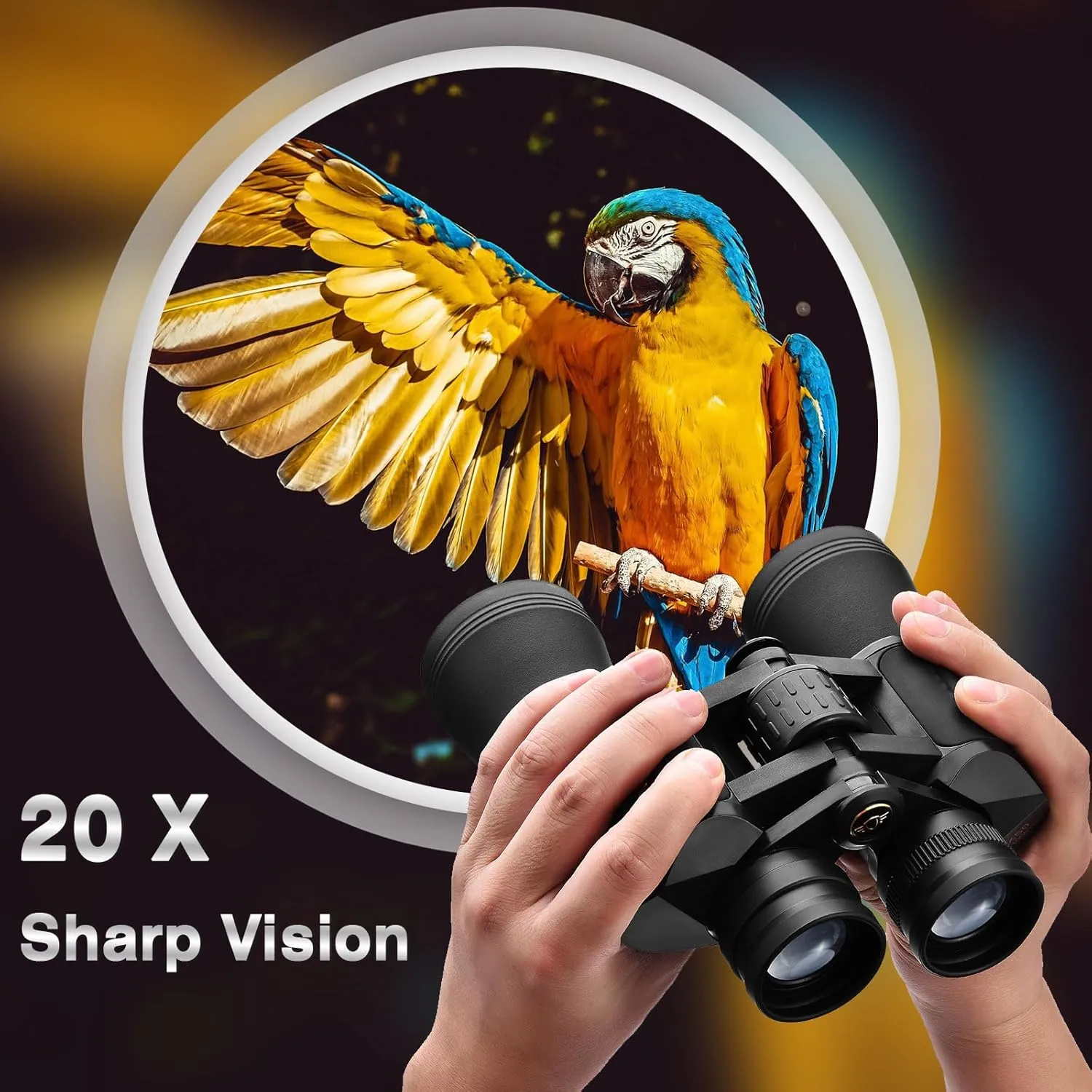 LUXUN Binoculars for Adults High Powered,20x50 Binoculars with BAK4 Prism FMC Lens, Waterproof Binoculars for Bird Watching, Hunting, Football Games, Travel and Cruise with Carrying Bag and Strap