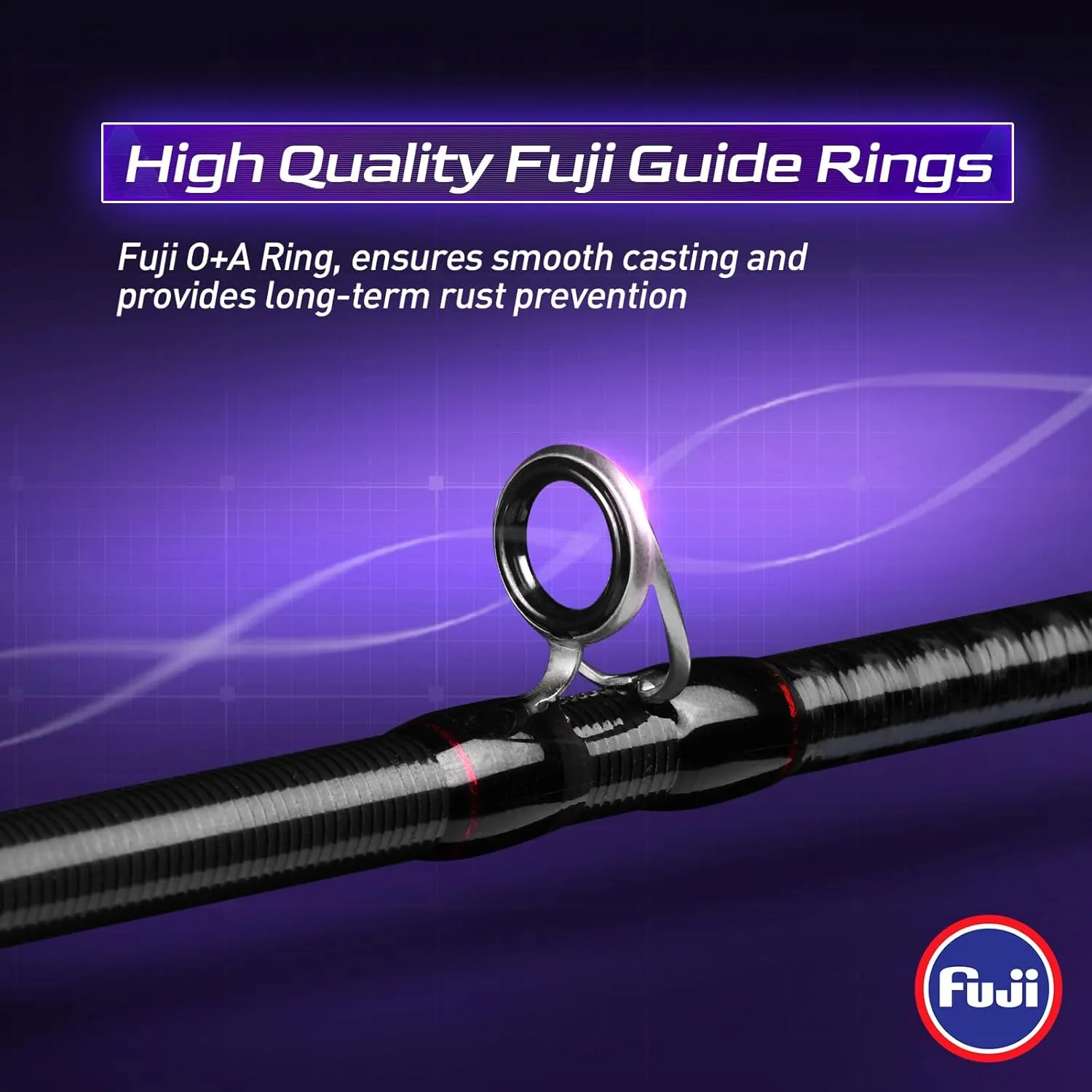 Magic L Baitcaster Rod 30 24T Carbon Fiber, Bass Trout Fishing Rod Fuji O A Guides, Casting Rod 6'6"-8' L-H Power MF-F Action, Baitcasting Rod with Cork EVA Handle, 2 Pieces