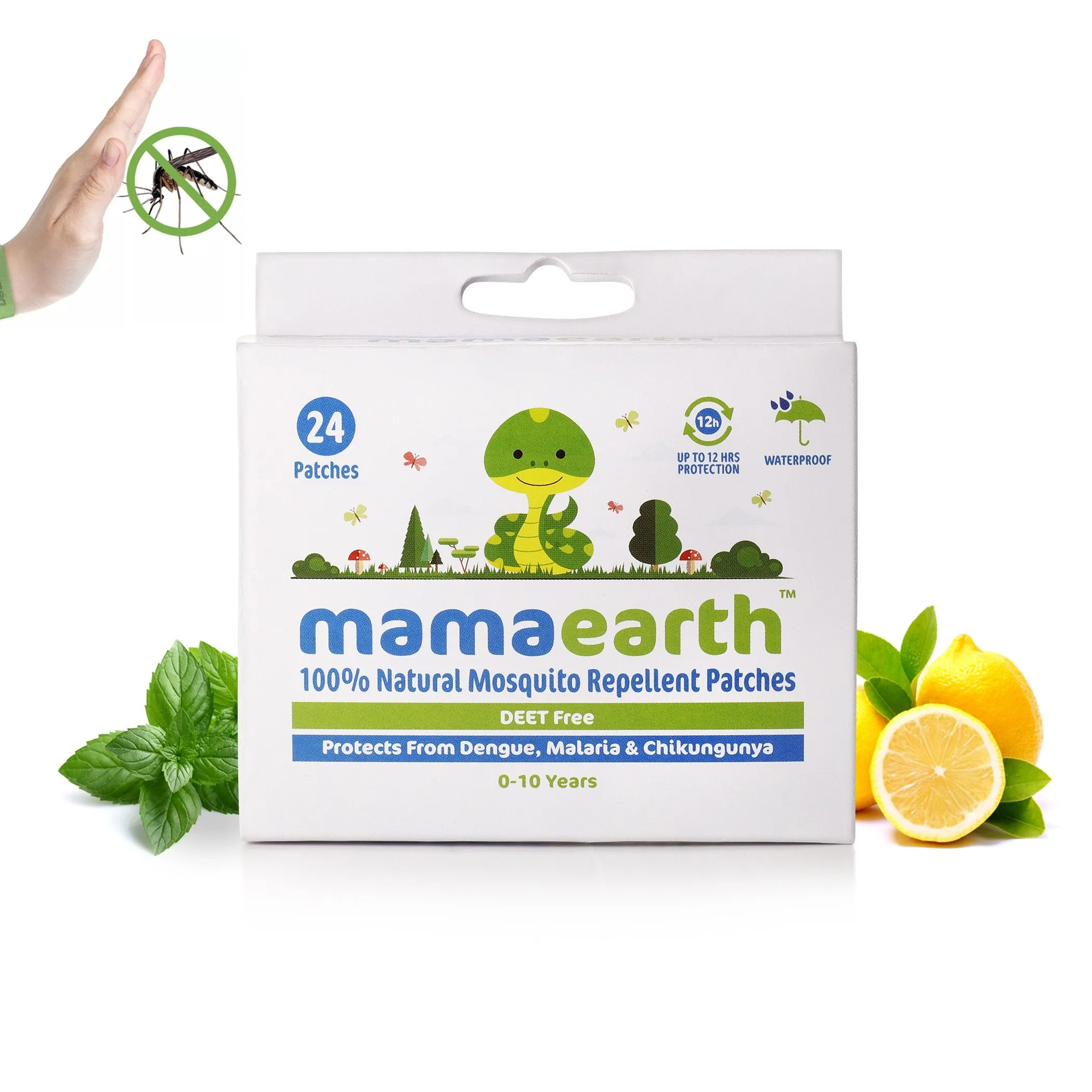 Mamaearth Natural Repellent Mosquito Patches for Babies, White, 24 Patchesand Natural Insect Repellent for Babies (100 ml)