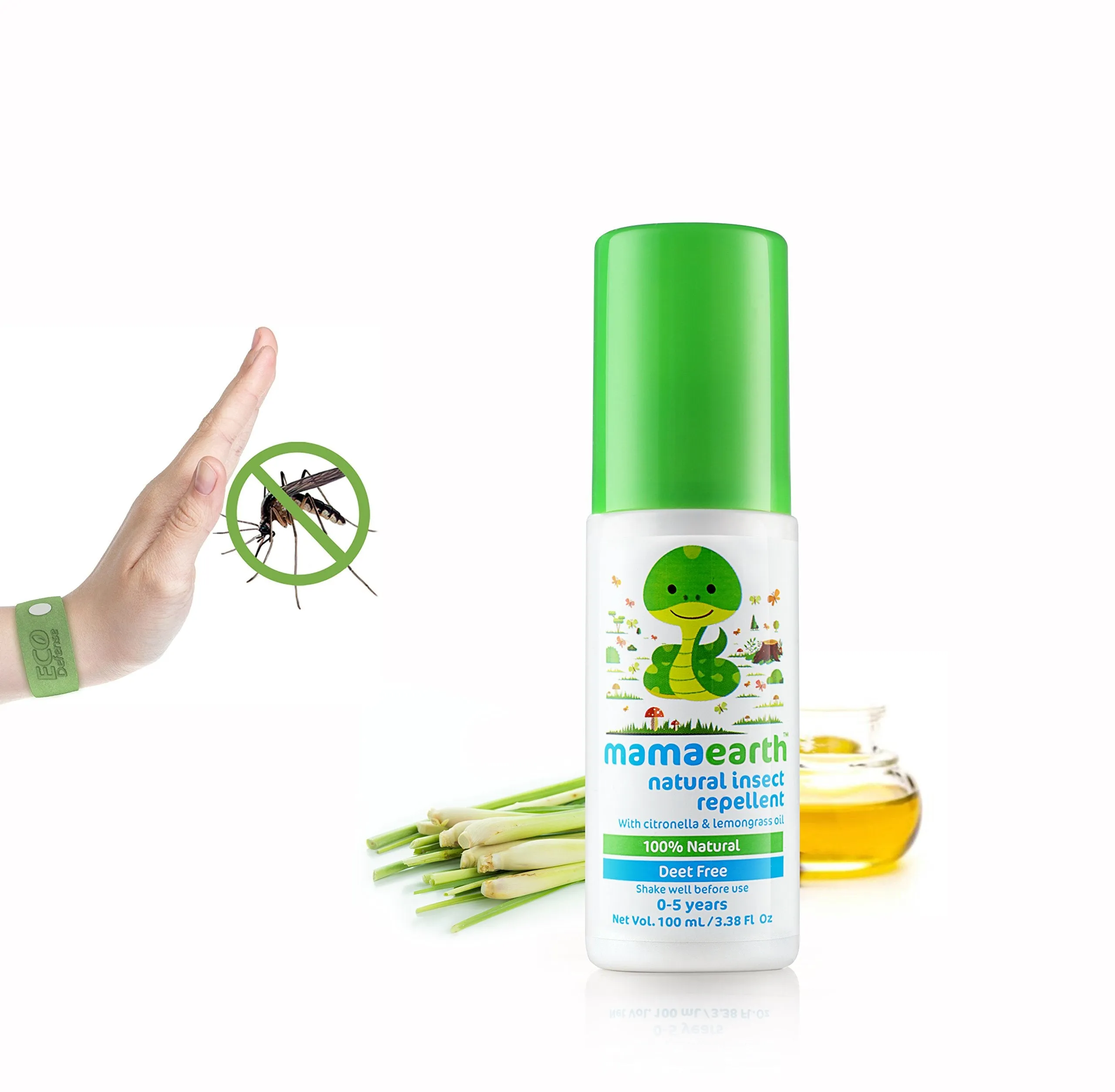 Mamaearth Natural Repellent Mosquito Patches for Babies, White, 24 Patchesand Natural Insect Repellent for Babies (100 ml)