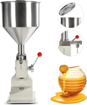 Manual Filling Machine Stainless Steel Liquid Filling Machine 5-50ml Filling Volume Adjustable Bottle Filler for Liquid Paste Cream Cosmetic