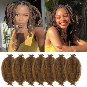 Marley Hair 10 Inch 7 Packs Brown Marley Twist Braiding Hair for Soft Faux Locs Crochet Hair Pre Separated Springy Afro Twist Hair Cuban Twist Hair Pre Fluffed Spring Twist Hair Extensions (10",30)