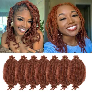 Marley Hair 10 Inch 7 Packs Ginger Marley Twist Braiding Hair for Soft Faux Locs Crochet Hair Pre Separated Springy Afro Twist Hair Cuban Twist Hair Pre Fluffed Spring Twist Hair Extensions (10",350)