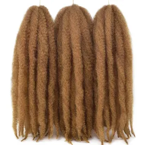 Marley Hair Marley Twist Braiding Hair for Faux Locs for Butterfly Locs Long Afro Kinky Cuban Twist Crochet hair for Black Woman (#27, 3Packs-24 Inch)