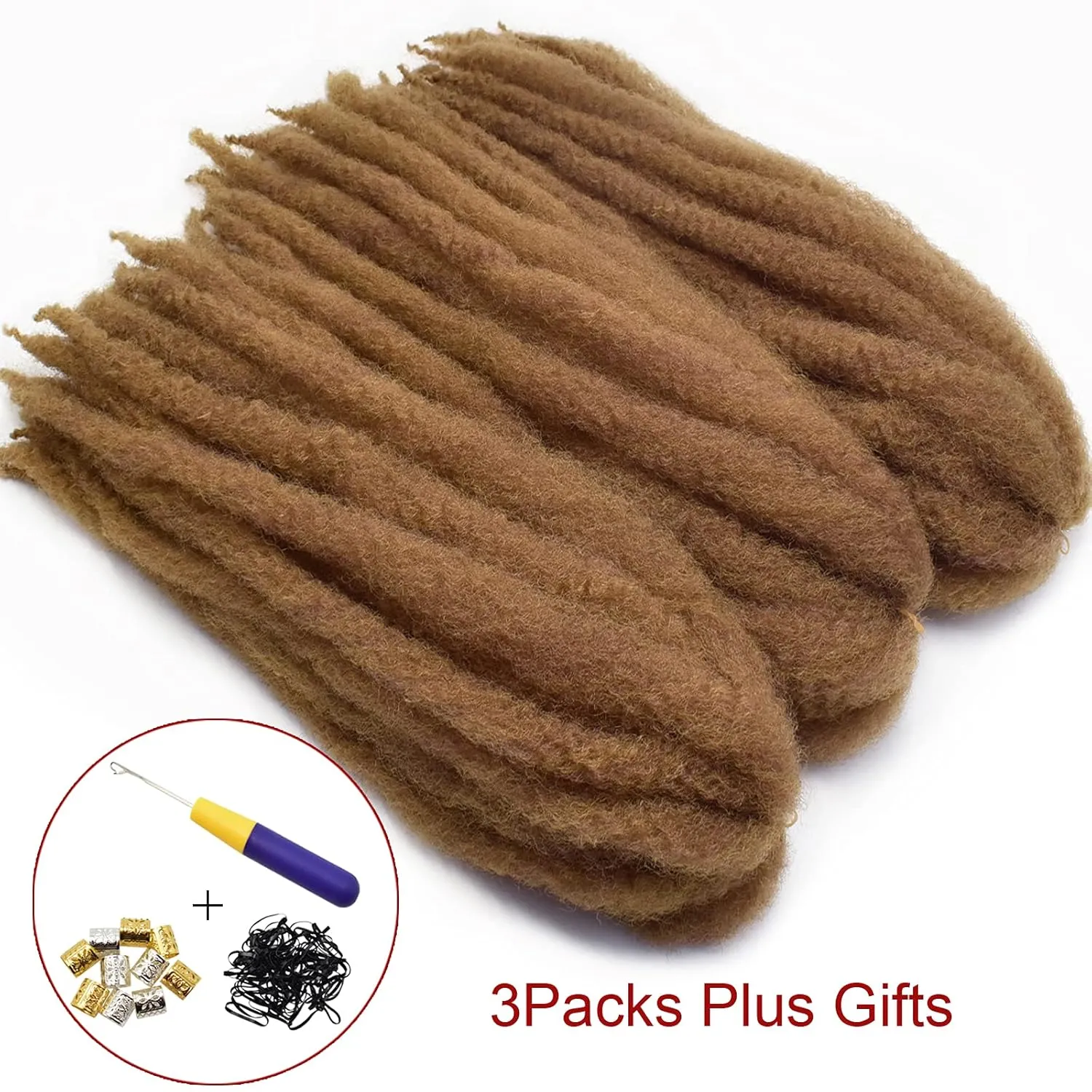 Marley Hair Marley Twist Braiding Hair for Faux Locs for Butterfly Locs Long Afro Kinky Cuban Twist Crochet hair for Black Woman (#27, 3Packs-24 Inch)
