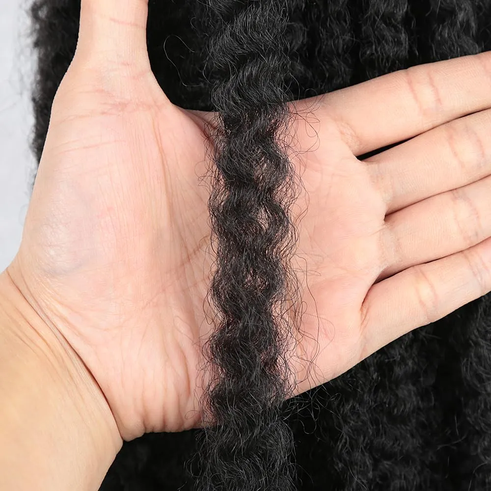 Marley Twist Braiding Hair 18 Inch 8 Packs Cuban Twist Hair Springy Afro Kinky Twist Crochet Braiding Natural Black Synthetic Marley Braid Hair Extension (1B#, 18inch 8packs)
