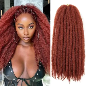 Marley Twist Braiding Hair 18 Inch 8 Packs Ginger Marley Twist Hair Cuban Twist Hair Springy Afro Kinky Twist Crochet Hair Synthetic Kinky Twist Braids Hair Extension (350#, 18inch 8packs)