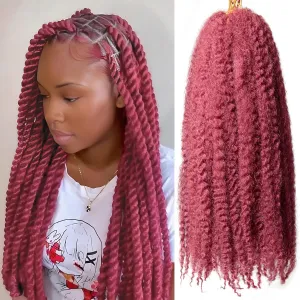 Marley Twist Braiding Hair 18 Inch 8 Packs – Long-Lasting Marley Hair, Fluffy&Tangle-Free Cuban Twist Hair for Braiding, Natural Look Synthetic Spring Afro Kinky Twist Hair Extensions (118=BUG)