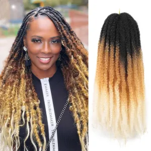 Marley Twist Braiding Hair 18 Inch 8 Packs Ombre Marley Twist Hair Cuban Twist Afro Kinky Twist Crochet Braids Hair Synthetic Twist Hair Extension for Locs (1B27613#, 18inch 8packs)