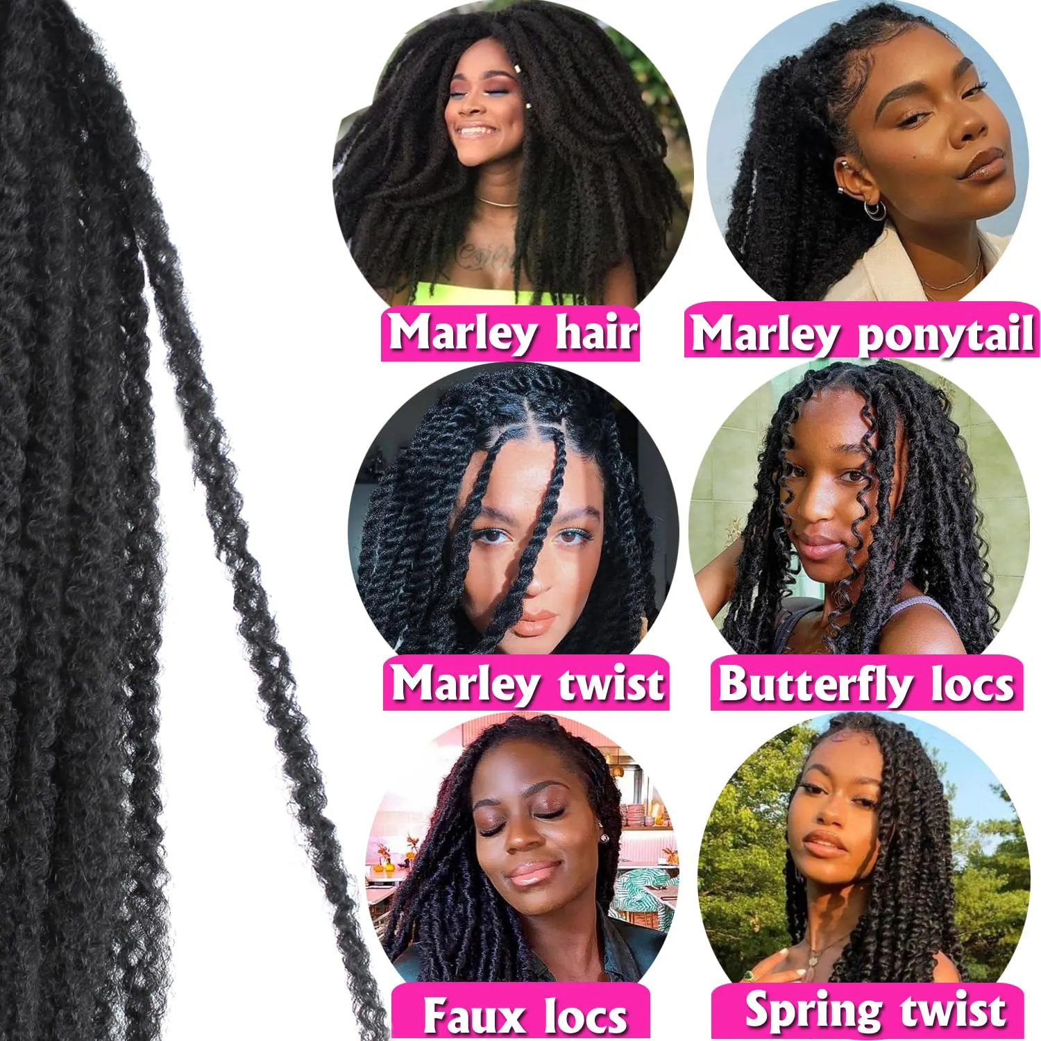 Marley Twist Braiding Hair 18 Inch Marley Hair 8 Packs Kinky Twist Hair Extensions for Afro Kinky Curly Braiding Hair Soft and Natural Crochet Hair (18 Inch 8packs,#30)