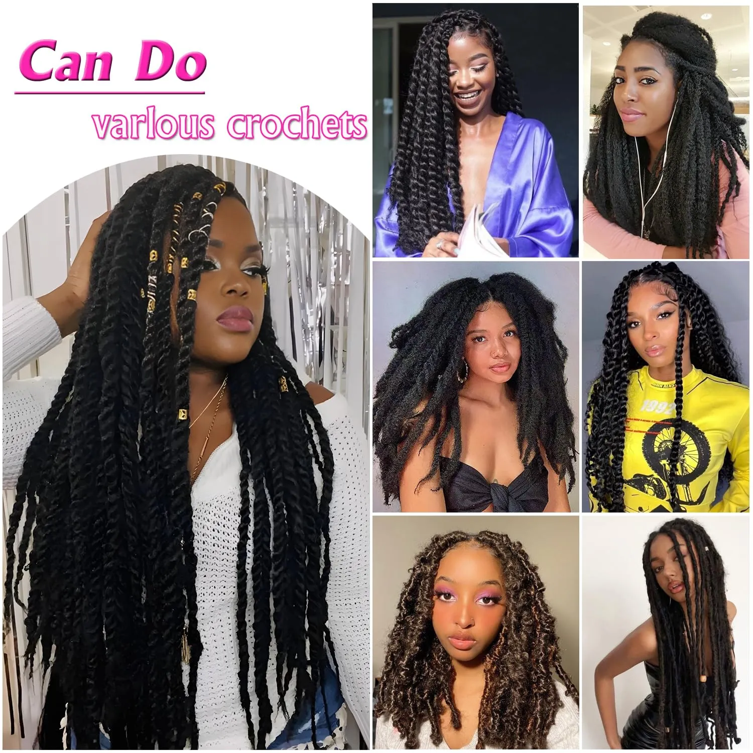 Marley Twist Braiding Hair 18 Inch Marley Hair 8 Packs Kinky Twist Hair Extensions for Afro Kinky Curly Braiding Hair Soft and Natural Crochet Hair (18 Inch 8packs,#30)