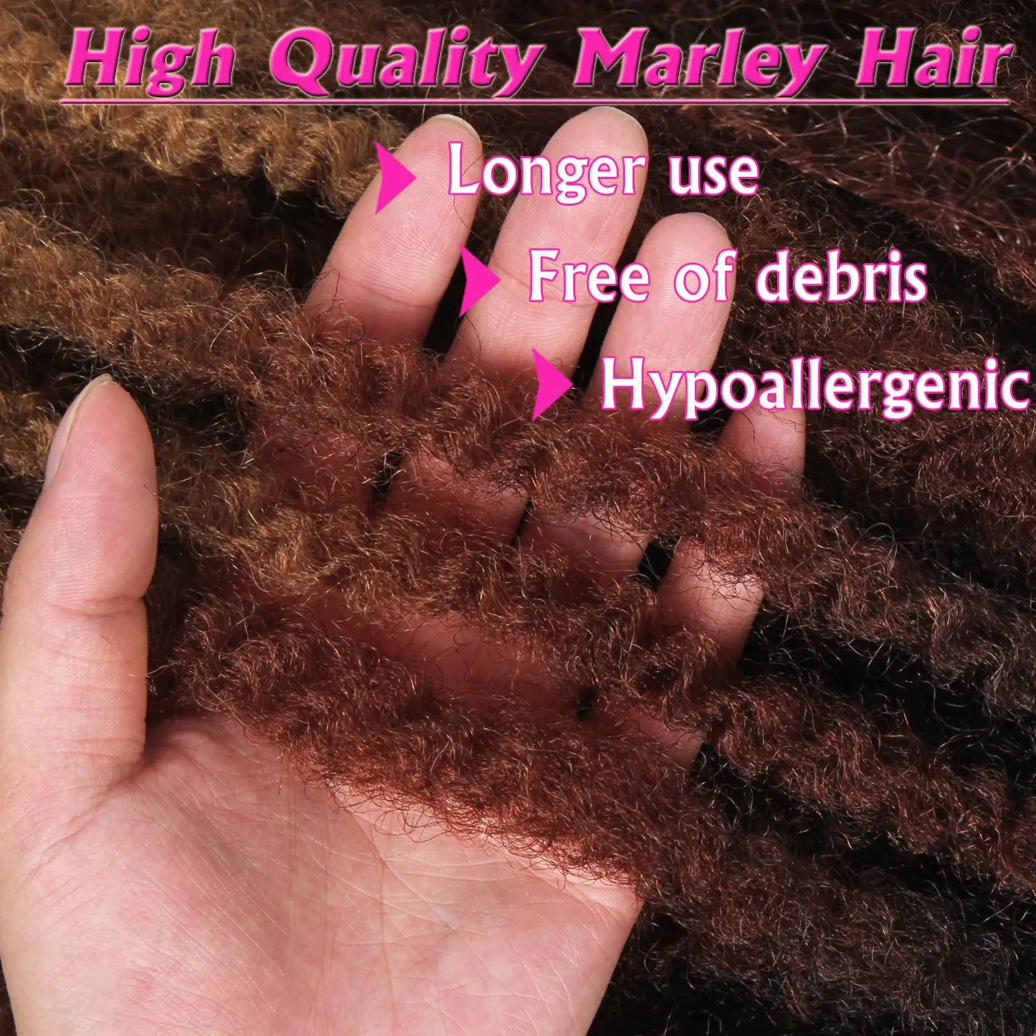 Marley Twist Braiding Hair 18 Inch Marley Hair 8 Packs Kinky Twist Hair Extensions for Afro Kinky Curly Braiding Soft and Natural Crochet Hair (18 Inch 8packs,1b/30/27)