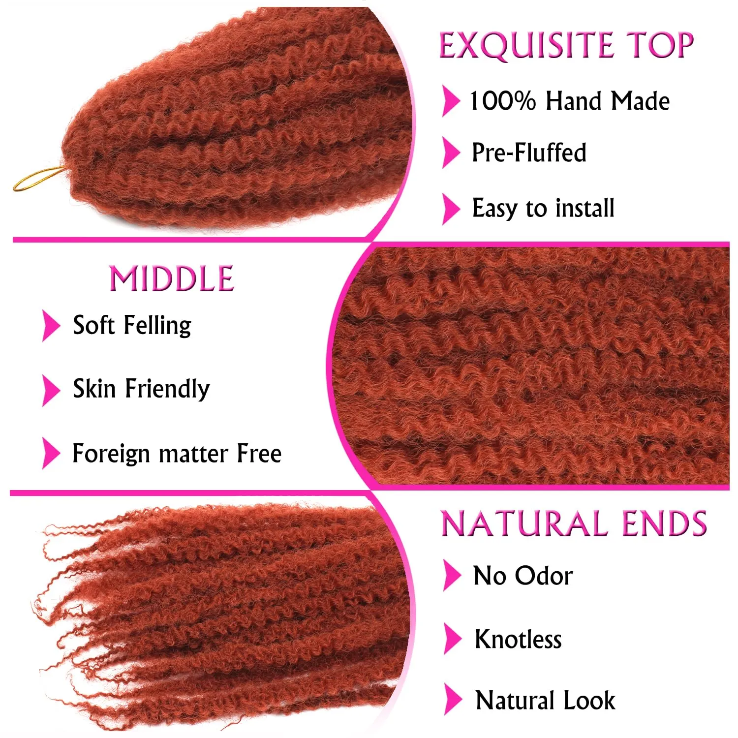 Marley Twist Braiding Hair 18 Inch Marley Hair 8 Packs Kinky Twist Hair Extensions for Afro Kinky Curly Braiding Soft and Natural Crochet Hair (18 Inch 8packs,350)