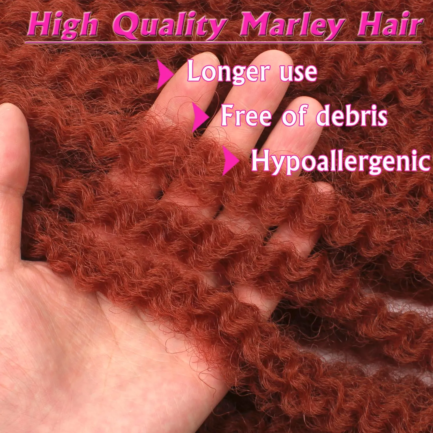 Marley Twist Braiding Hair 18 Inch Marley Hair 8 Packs Kinky Twist Hair Extensions for Afro Kinky Curly Braiding Soft and Natural Crochet Hair (18 Inch 8packs,350)