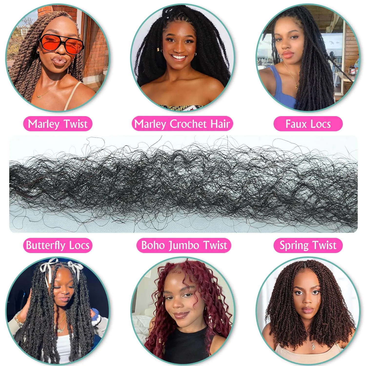 Marley Twist Braiding Hair 18 Inch Ombre Cuban Twist Hair 8 Packs Springy Afro Kinky Twists Crochet Hair Extension Crochet Twist Braiding Synthetic Hair for Faux Locs (3TOrange, 18inch 8packs)