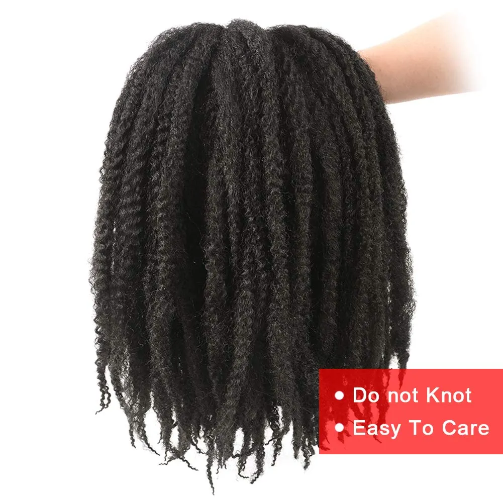 Marley Twist Braiding Hair – Cuban Twist Hair Extensions, Soft & Natural Marley Hair for Marley Twist StylesFor Faux Locs, Spring Twist Hair, Butterfly Locs (16inch, 2#)