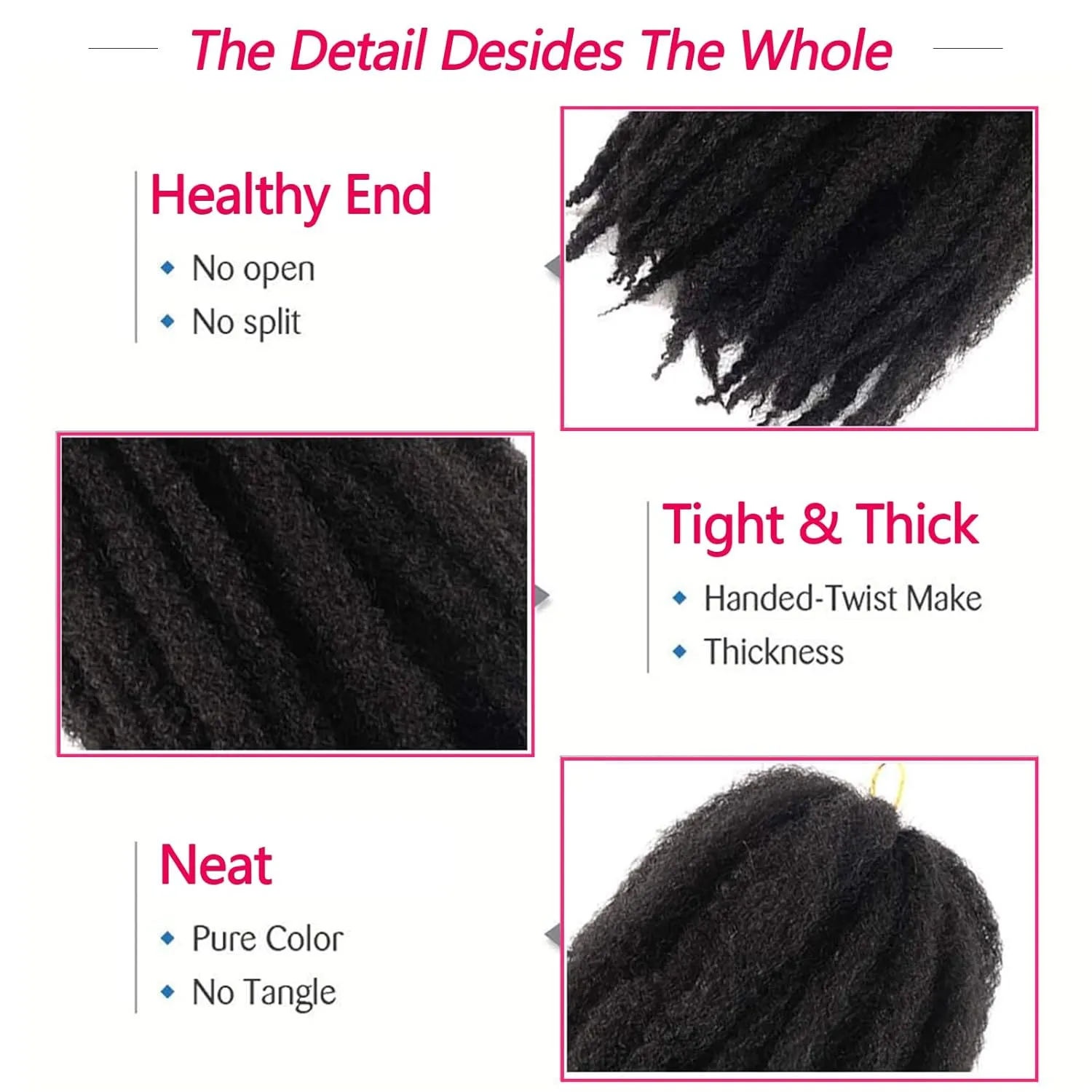 Marley Twist Braiding Hair – Cuban Twist Hair Extensions, Soft & Natural Marley Hair for Marley Twist StylesFor Faux Locs, Spring Twist Hair, Butterfly Locs (16inch, 2#)