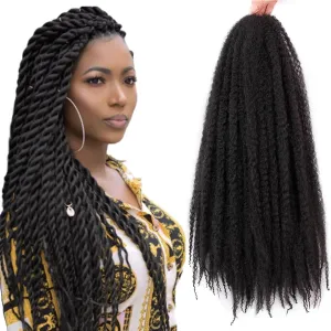 Marley Twist Braiding Hair – Cuban Twist Hair Extensions, Soft & Natural Marley Hair for Marley Twist StylesFor Faux Locs, Spring Twist Hair, Butterfly Locs (16inch, 2#)