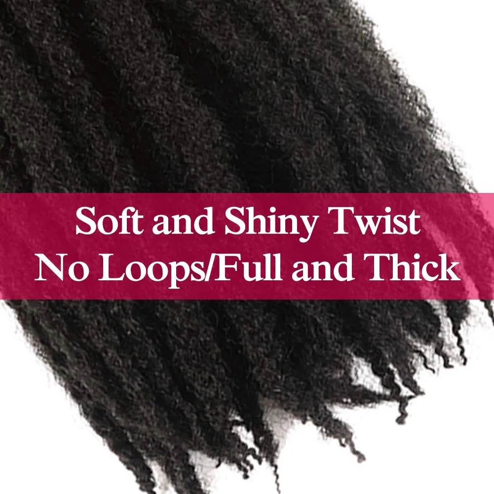 Marley Twist Braiding Hair – Cuban Twist Hair Extensions, Soft & Natural Marley Hair for Marley Twist StylesFor Faux Locs, Spring Twist Hair, Butterfly Locs (16inch, 2#)