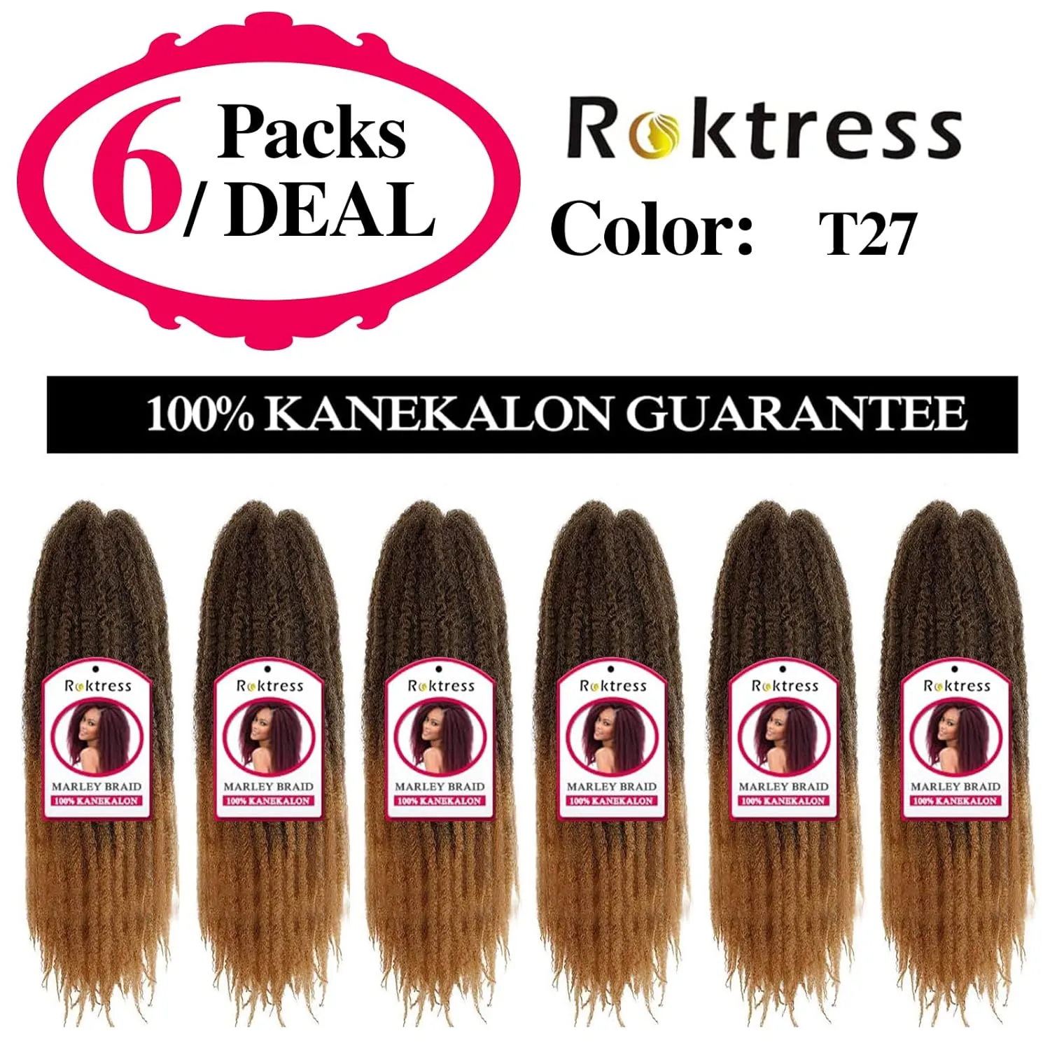 Marley Twist Braiding Hair – Cuban Twist Hair Extensions, Soft & Natural Marley Hair for Marley Twist StylesFor Faux Locs, Spring Twist Hair, Butterfly Locs (16inch, T27)