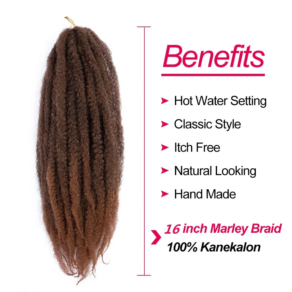 Marley Twist Braiding Hair – Cuban Twist Hair Extensions, Soft & Natural Marley Hair for Marley Twist StylesFor Faux Locs, Spring Twist Hair, Butterfly Locs (16inch, T30)