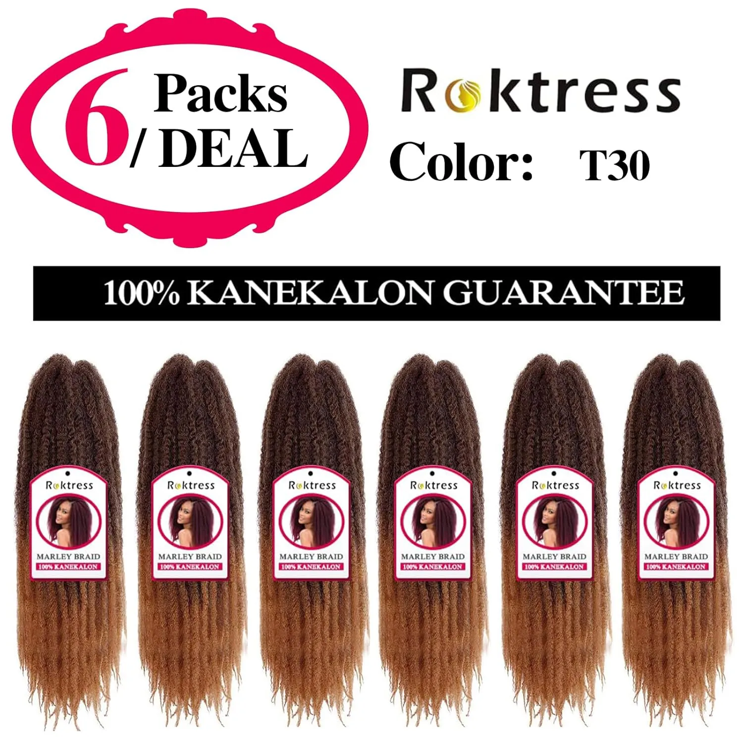 Marley Twist Braiding Hair – Cuban Twist Hair Extensions, Soft & Natural Marley Hair for Marley Twist StylesFor Faux Locs, Spring Twist Hair, Butterfly Locs (16inch, T30)